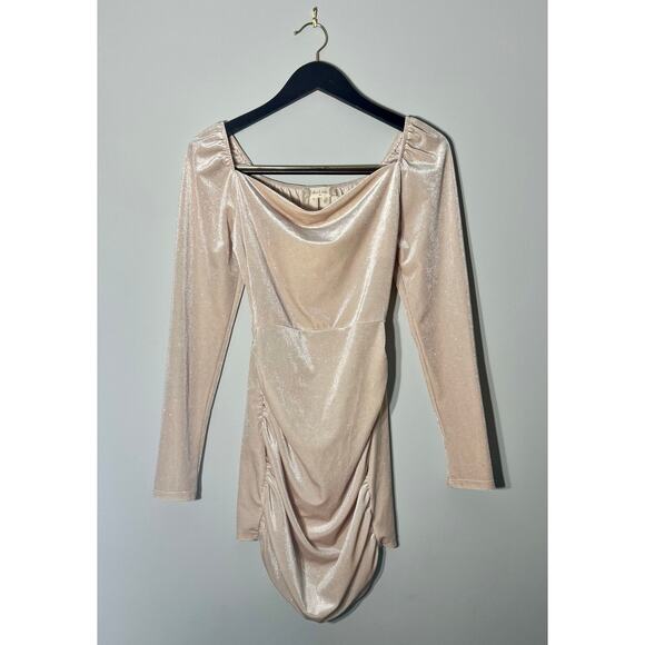 Velvet- Glittery- mini Altar’d State dress - champagne color! - Picture 1 of 8